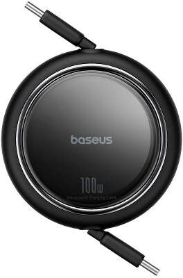 Кабель Baseus Free2Draw Mini 100W USB-C to USB-C скручивающийся, 1 м, Black [P1036450011100]