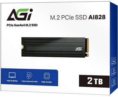 Твердотельный накопитель SSD AGI AI828 PCIe Gen.4 2TB RETAIL-Color Box