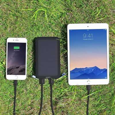 Внешний аккумулятор Aukey 12000 мАч c солнечной панелью, 2xUSB [PB-P8]
