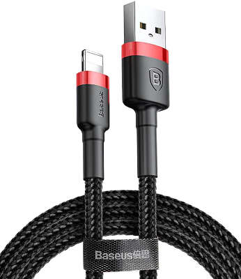 Кабель Baseus Cafule Cable USB to Lightning, 1 м, Black/Red [CALKLF-B19]