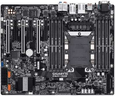 Материнская плата Gigabyte C621-SU8 Intel C621 motherboard with LGA 3647 Socket P, 6-Channel DDR4 RDIMM/LRDIMM 8 x DIMMs, Aspeed® AST2500 BMC, Dual M.2, Dual Intel® Server GbE LAN, 3 PCIe x16 slots and 3 PCIe x8 slots for multi cards RTL {6}
