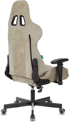 Кресло игровое Zombie VIKING KNIGHT Fabric песочный Light-21 с подголов. крестов. металл