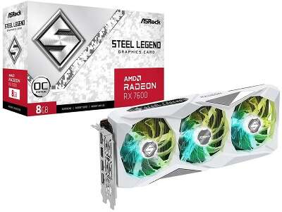 Видеокарта ASRock AMD Radeon RX 7600 Steel Legend 8G OC 8Gb DDR6 PCI-E HDMI, 3DP