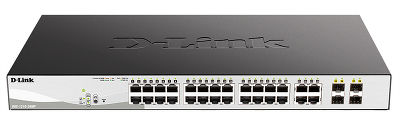 Коммутатор D-Link PROJ Настраиваемый L2 PoE-коммутатор, 24x1000Base-T PoE, 4хCombo 1000Base-T/SFP, PoE-бюджет 370 Вт, упрощенный интерфейс CLI
