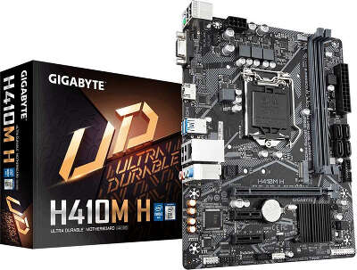 Материнская плата Gigabyte H410M H Soc-1200 Intel H410 2xDDR4 mATX AC`97 8ch(7.1) GbLAN+VGA+HDMI