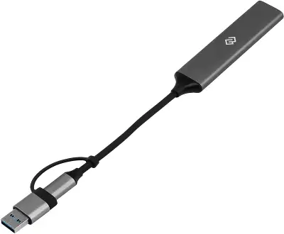 Разветвитель USB-C + USB-A Digma DHUB-4USB-AC-3.0 4порт. серебристый