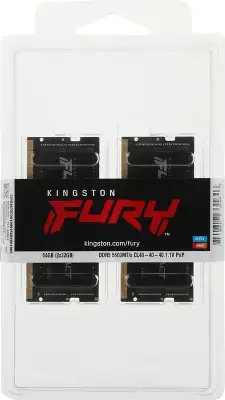 Память DDR5 2x32GB 5600MHz Kingston KF556S40IBK2-64 Fury Impact RTL PC5-44800 CL40 SO-DIMM 262-pin 1.1В dual rank Ret
