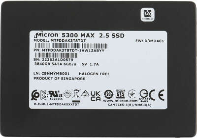 Накопитель SSD Crucial SATA-III 3.84TB MTFDDAK3T8TDT-1AW1ZABYY 5300 Max 2.5"