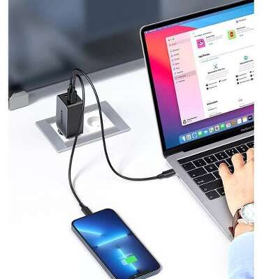 Зарядное устройство UGREEN CD244 (10335) Nexode 65W USB-A+2*USB-C GaN Tech Fast Charger EU. Цвет: серый