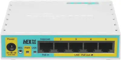 Роутер MikroTik hEX PoE lite (RB750UPR2) 10/100BASE-TX белый