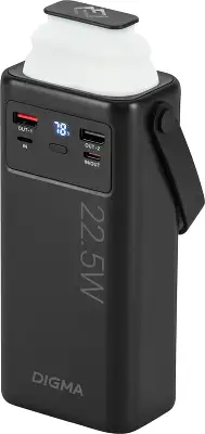 Мобильный аккумулятор Digma DGPF30B 30000mAh QC3.0/PD3.0 22.5W 3A 4xUSB-A/2xUSB-C черный (DGPF30B22PBK)