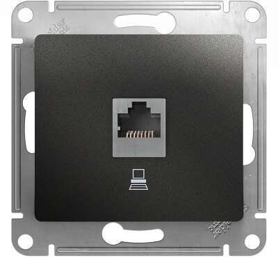 GLOSSA РОЗЕТКА компьютерная RJ45 кат.5E, АНТРАЦИТ