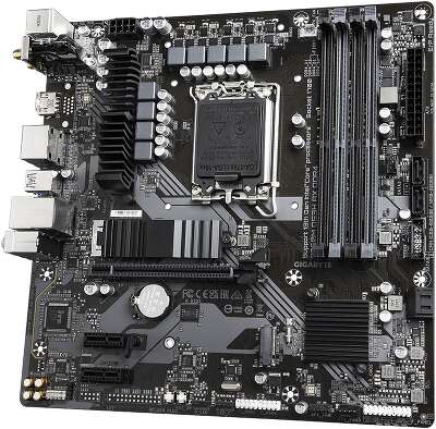 Материнская плата Gigabyte B760M DS3H AX DDR4, Socket 1700, Intel®B760, 4xDDR4-3200, HDMI+DP+DP, 1xPCI-Ex16, 2xPCI-Ex1, 4xSATA3(RAID 0/1/5/10), 2xM.2, 8Ch Audio, GLan, WiFi, (2+4)xUSB2.0, (3+2)xUSB3.2, (1+0)xUSB3.2 Type-C™, 1xPS/2, mATX, RTL