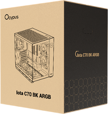 корпус Ocypus Iota C70 BK ARGB, ATX, Type-C(3.1)*1, USB3.0*2, BOTTOM 3x120mm ARGB, REAR 1x120mm ARGB, MB SIDE 2x120mm ARGB