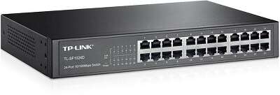 TP-Link TL-SF1024D 24-портовый коммутатор 10/100 Мбит/с, стальной корпус высотой 1U, монтируется в 13-дюймовую стойку