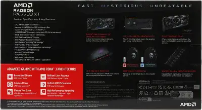 Видеокарта Asrock PCI-E 4.0 RX7700XT PG 12GO AMD Radeon RX 7700XT 12Gb 192bit GDDR6 2276/18000 HDMIx1 DPx3 HDCP Ret