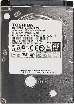 Жесткий диск 2.5" SATA-II 500GB [MQ01ABF050] Toshiba, 5400rpm, 8MB Cache, 7mm