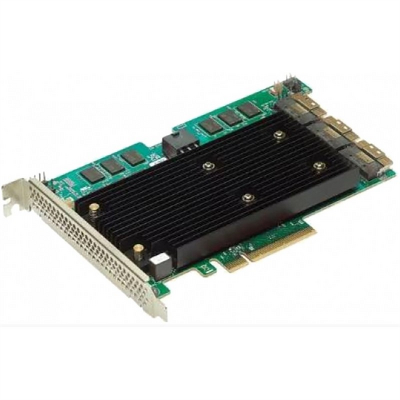 Контроллер Broadcom Controller 9670-24i SGL (05-50123-00) PCIe 4.0 x8 LP, 24G SAS/SATA/NVMe, RAID 0,1,5,6,10,50,60, 24port(3*int SFF8654), 8GB Cache, SAS4124 ROC, 1 year
