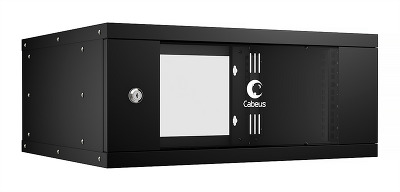 Шкаф телекоммуникационный настенный 19" 4U Cabeus WSC-05D-4U55/45-BK Шкаф телекоммуникационный настенный 19" 4U, серия LIGHT разборный, дверь стекло, цвет черный