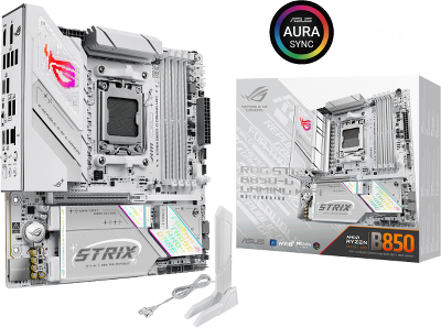 Материнская плата ASUS ROG STRIX B850-G GAMING WIFI, AM5, B850, 4*DDR5, 2*SATA, 4*M.2, 6*USB 3.2, 2*USB 2.0, Type-C, 2*PCIx16, DP+HDMI, ATX; 90MB1M30-M0EAY0