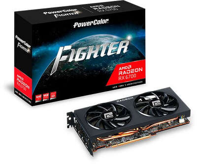 Видеокарта PowerColor AMD Radeon RX 6700 Fighter OC 10Gb DDR6 PCI-E HDMI, 3DP