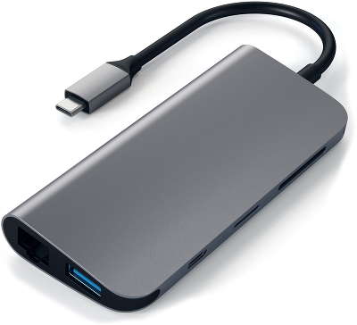 Адаптер Satechi Aluminum USB-C Multimedia Adapter, Space Grey [ST-TCMM8PAM]