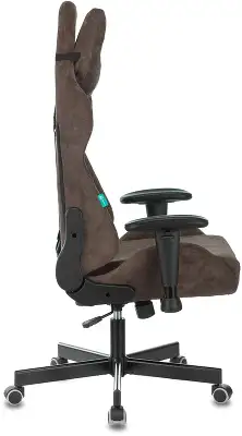 Кресло игровое Zombie VIKING KNIGHT Fabric темно-коричневый Light-10 с подголов. крестов. металл