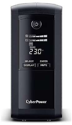 ИБП CyberPower VP1000ELCD {Line-Interactive, Tower, 1000VA/550W USB/RS-232/RJ11/45  (4 EURO), 12В/9 Ач х 1}
