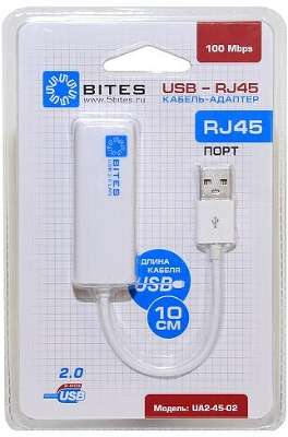 Сетевая карта 5bites UA2-45-02WH, 1xRJ-45, 100 Мбит/с, USB 2.0