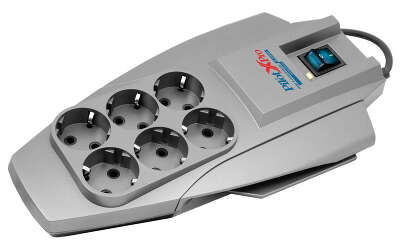 Сетевой фильтр Pilot X-Pro 5 м, 6 розеток, Zero Start биметаллический предохранитель, микропроцессор/ Surge protector Pilot X-PRO 6 outlets 10A / 2.2kVt, 5m, Zero Start, bimetal fuse, microprocessor