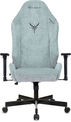 Кресло игровое Knight N1 Fabric серо-голубой Light-28 с подголов. крестов. металл