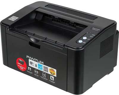 Pantum P2500W Принтер, Mono Laser, A4, 22стр/мин, 1200x1200 dpi, 128MB RAM, лоток 150 листов, USB, RJ45, Wi-Fi, черный корпус