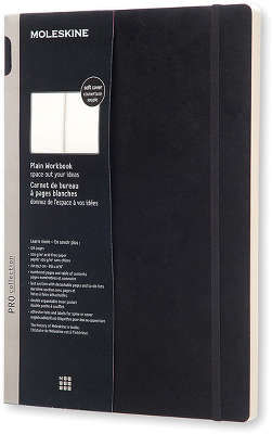 Записная книжка "Workbook Pro Soft" (нелинованная), Moleskine, A4, черный (арт. PROWB53SBK)