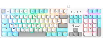 Клавиатура A4Tech Bloody S510R механическая белый USB for gamer LED (S510R USB ICY WHITE/BLMS RED)