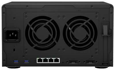 Сетевое хранилище Synology DiskStation DS1621+ black (AMD V1500B/4Gb/6 pcs (3.5" or 2.5" SATA, 16Tb max)/RAID/4x1Gb/no WIFI) (DS1621+)