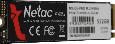Твердотельный накопитель M.2 NVMe 512Gb Netac N930E Pro [NT01N930E-512G-E4X] (SSD)
