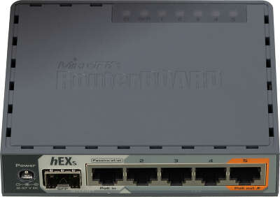 Маршрутизатор MikroTik RouterBOARD hEX S, WAN 1x1000 Мбит/сек, SFP: 1x1 Гбит/с (RB760iGS)