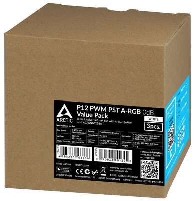 Вентилятор Arctic Cooling ARCTIC P12 PWM PST A-RGB (White) Вентилятор корпусной 3 PCS Value Pack - retail арт. ACFAN00258A