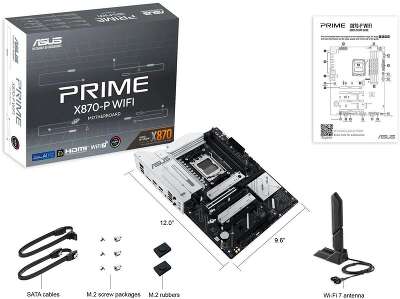 Материнская плата ASUS PRIME X870-P WIFI AM5 ATX 4xDDR5 4xPCIEx16 4xM.2 2xUSB-C HDMI 2.5GLAN Wi-Fi 7