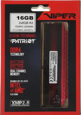 Набор памяти DDR4 DIMM 2x8Gb DDR3600 Viper 4 (PV416G360C8K)