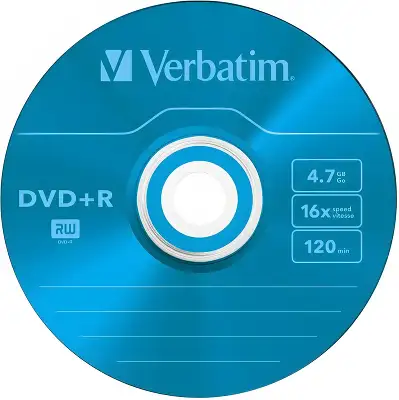 Диск DVD+R Verbatim 4.7Gb 16x Slim case (5шт) Color (43556)