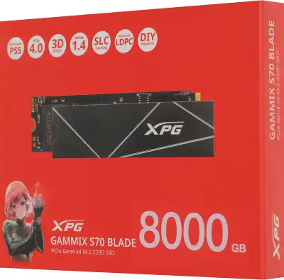 Накопитель SSD A-Data PCIe 4.0 x4 8TB AGAMMIXS70B-8000G-CS XPG Gammix S70 Blade M.2 2280