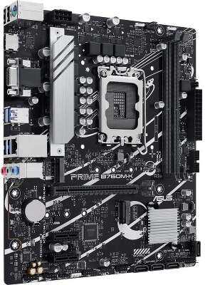 ASUS PRIME B760M-K (Socket 1700, mATX, 2xDDR5(96GB), VGA/HDMI 2.1, 1xPCIe 4.0x16/2xPCIe 4.0, 1xLAN (2.5GbE), 4xSATA 6Gb/s, 2xM.2, 4xUSB 3.2, 2xUSB 2.0, 1xPS/2)