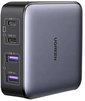 Зарядное устройство UGREEN CD327 (90747) Nexode 65W 2*USB-A+2*USB-C Desktop Fast Charger EU. Цвет: серый
