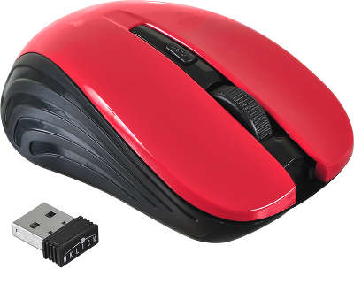Мышь беспроводная USB Oklick 545MW 1600 dpi, чёрная/красная