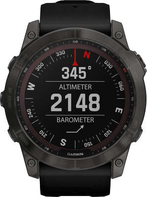 Смарт-часы Garmin Fenix 7X 1.4" корп.серый рем.черный (010-02541-11)