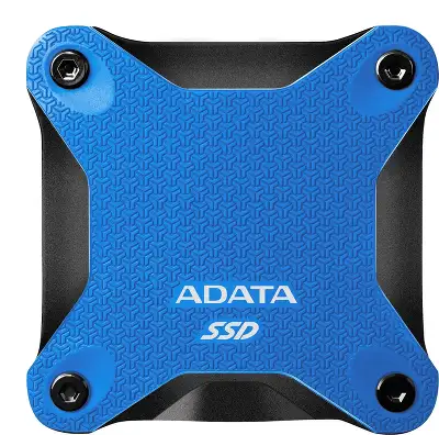Твердотельный накопитель/ ADATA External SSD SD620, 1000GB, Type-C, USB 3.2 Gen2, R/W 520/460 MB/s, 80x80x15mm, Blue (5 лет)