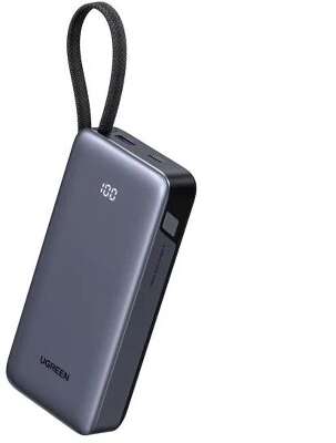 Внешний аккумулятор UGREEN PB536 (55988B) 45W Power Bank 20000mAh with Built-in Cable. Цвет: серый космос