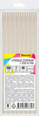 Cтержни клеев. для клеев.пист. Silwerhof 7-200-8-TRA дл.200мм D7мм прозрачный упак:8шт