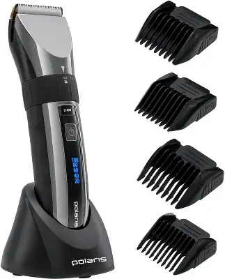 Машинка для стрижки Polaris PHC 3017RC Argan Therapy Pro черный/серебристый (насадок в компл:5шт)
